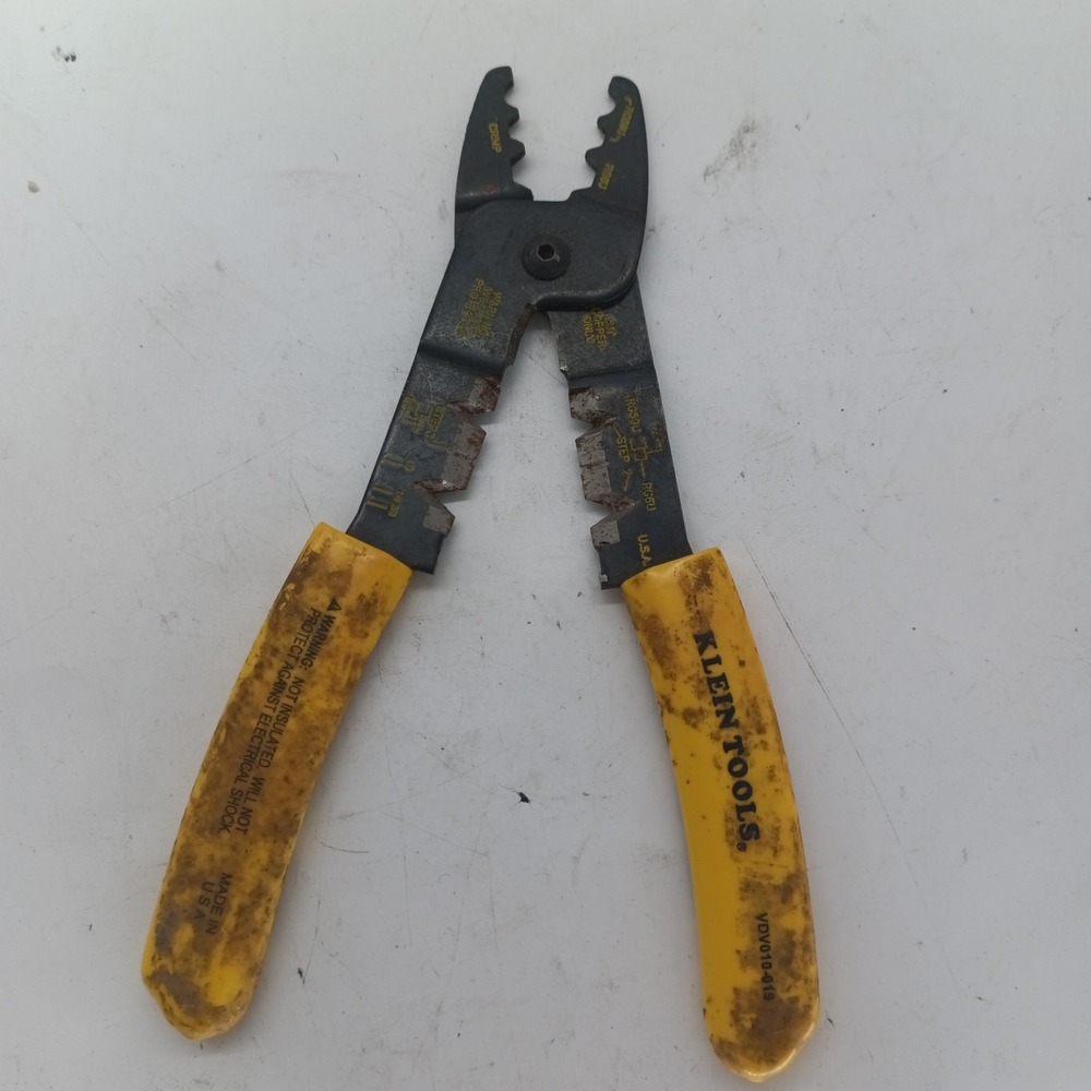 Klein Tools VDV010-019 Coaxial Cable Stripper Crimper RG59 RG6U Yellow Black dd